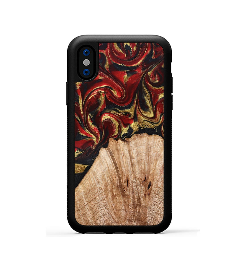 iPhone Xs Wood Phone Case - Bert (Red, 827129)