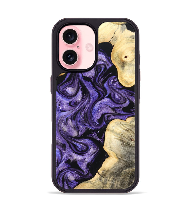 iPhone 16 Wood Phone Case - Brayan (Purple, 827130)
