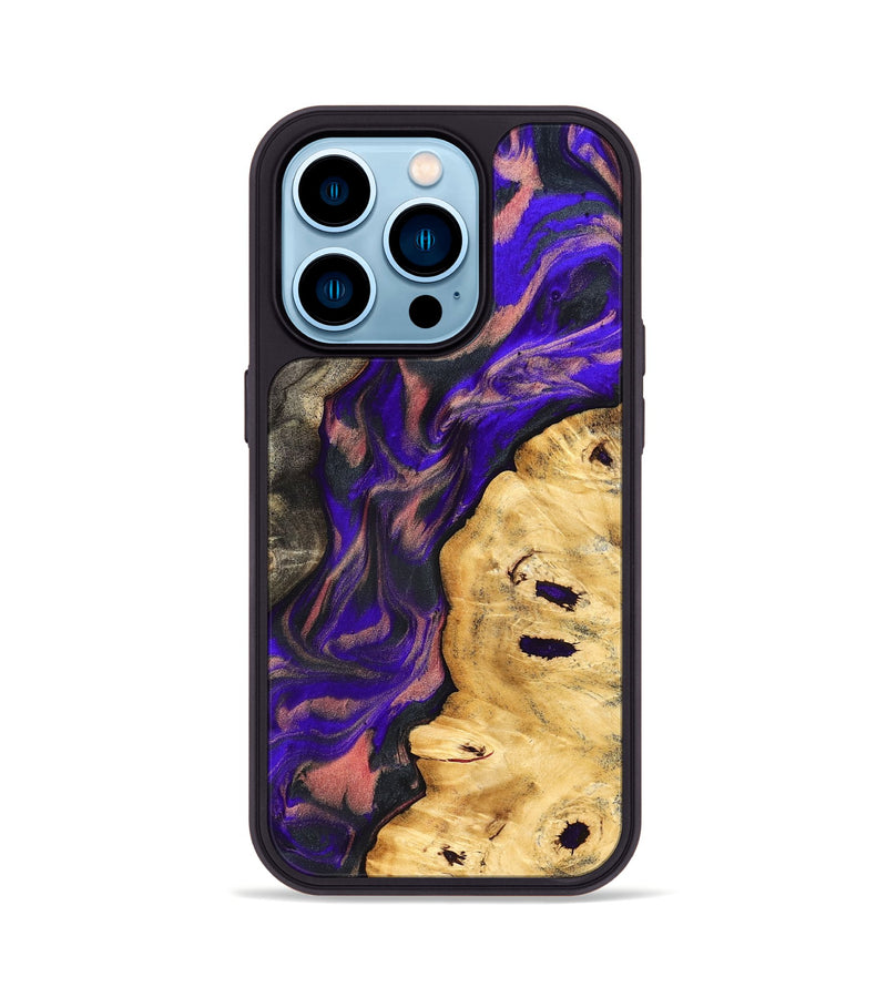 iPhone 14 Pro Wood Phone Case - Darcie (Purple, 827131)