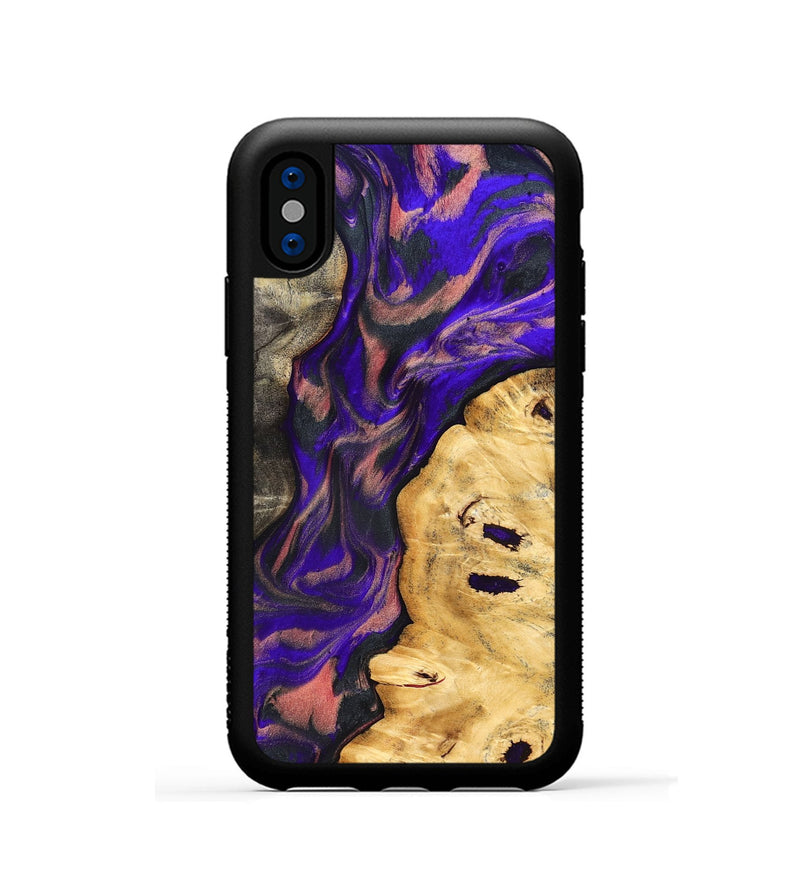 iPhone Xs Wood Phone Case - Darcie (Purple, 827131)