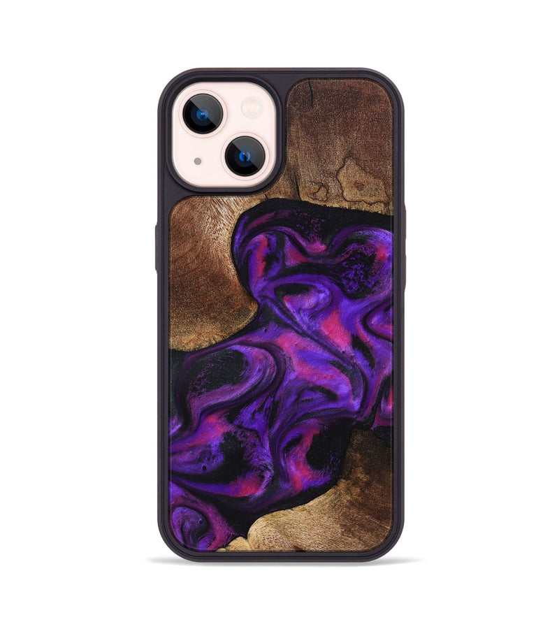 iPhone 14 Wood Phone Case - Giana (Purple, 827135)