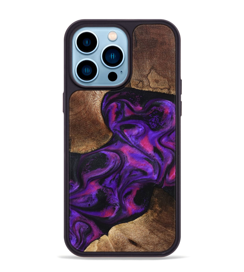 iPhone 14 Pro Max Wood Phone Case - Giana (Purple, 827135)