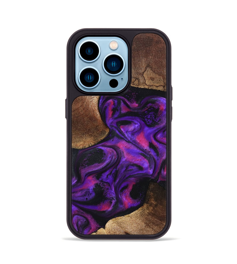 iPhone 14 Pro Wood Phone Case - Giana (Purple, 827135)