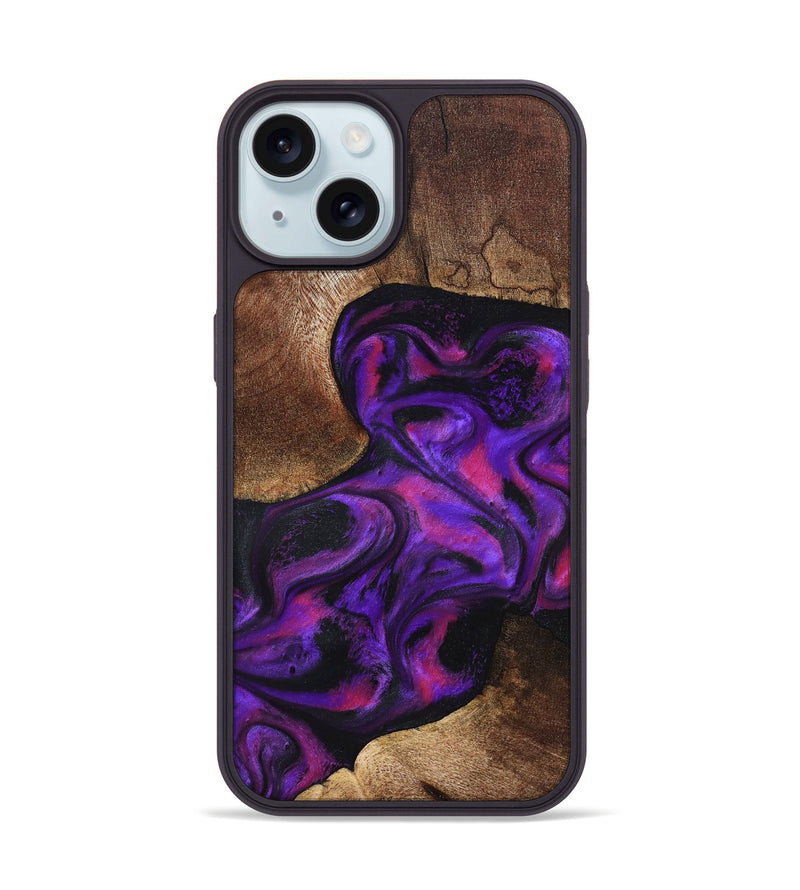 iPhone 15 Wood Phone Case - Giana (Purple, 827135)