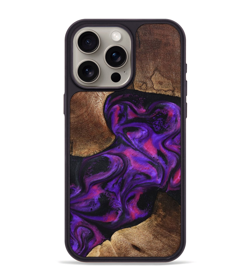 iPhone 15 Pro Max Wood Phone Case - Giana (Purple, 827135)