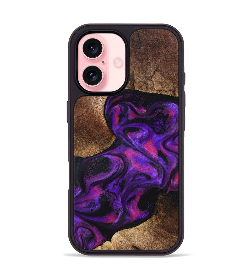 iPhone 16 Wood Phone Case - Giana (Purple, 827135)