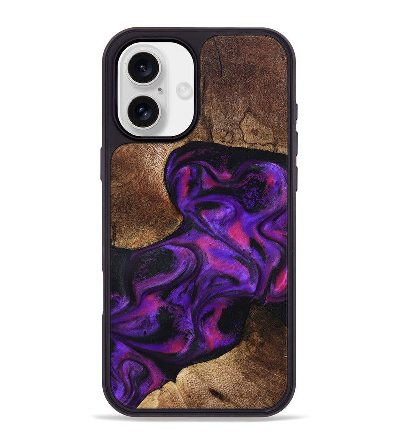 iPhone 16 Plus Wood Phone Case - Giana (Purple, 827135)