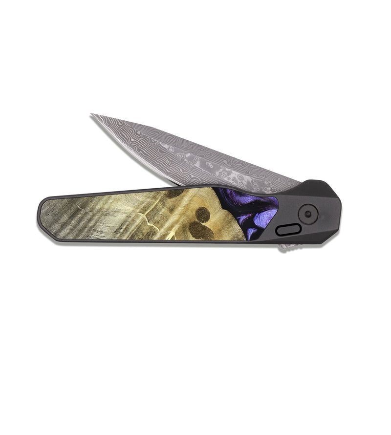 EDC Dark Damascus Wood Pocket Knife - Anders (Purple, 827136)