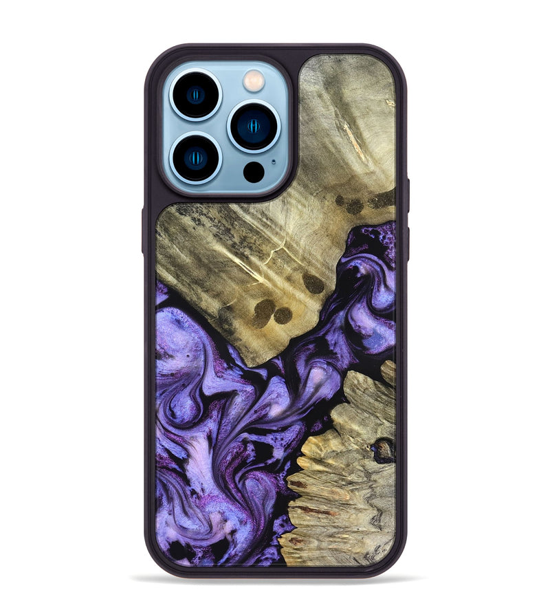 iPhone 14 Pro Max Wood Phone Case - Anders (Purple, 827136)