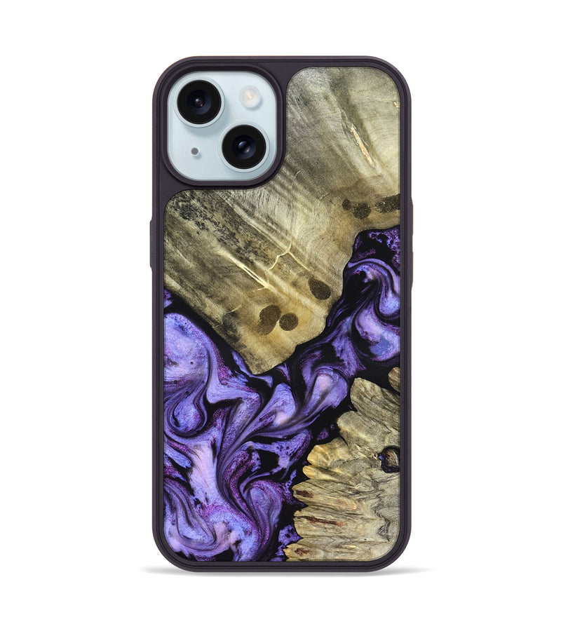 iPhone 15 Wood Phone Case - Anders (Purple, 827136)