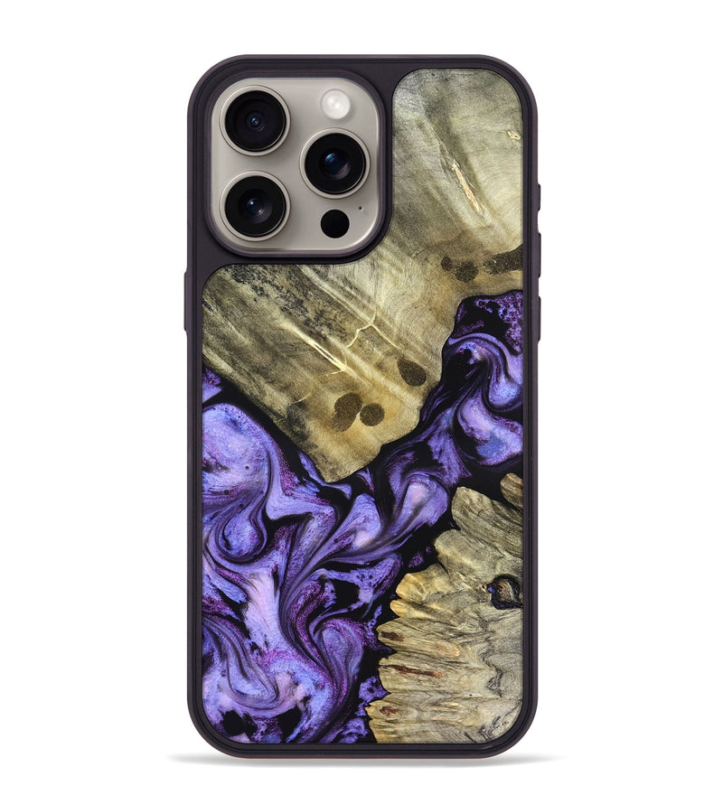 iPhone 15 Pro Max Wood Phone Case - Anders (Purple, 827136)