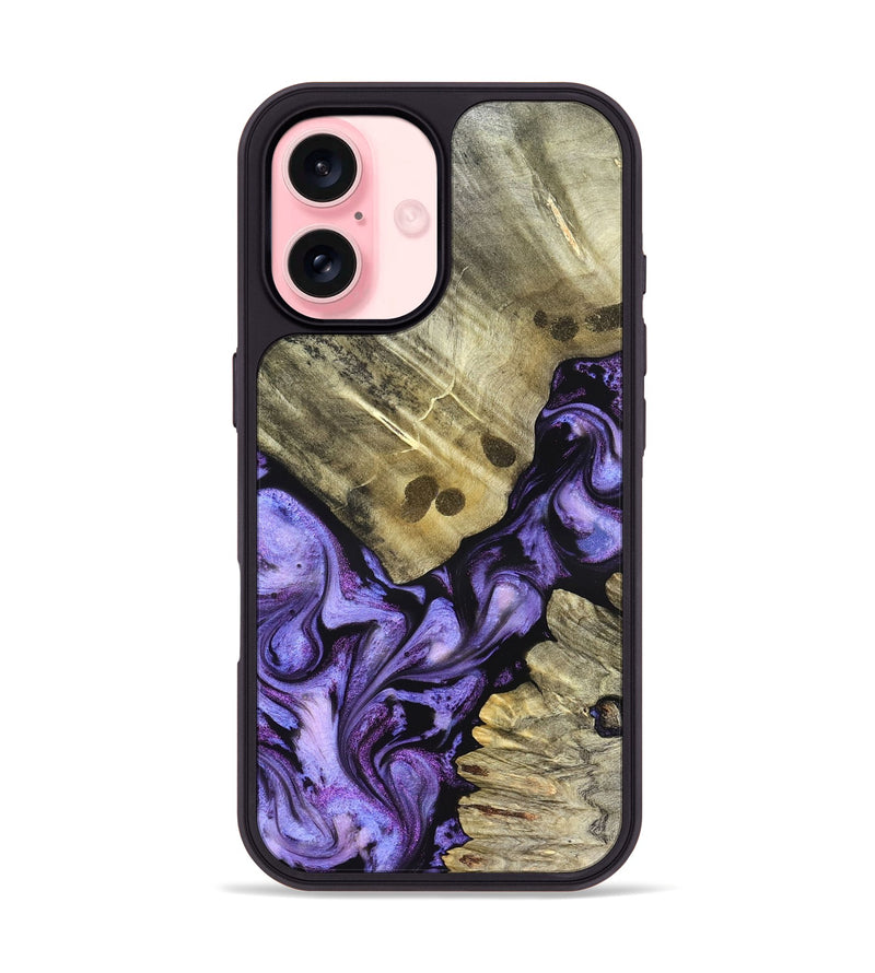 iPhone 16 Wood Phone Case - Anders (Purple, 827136)