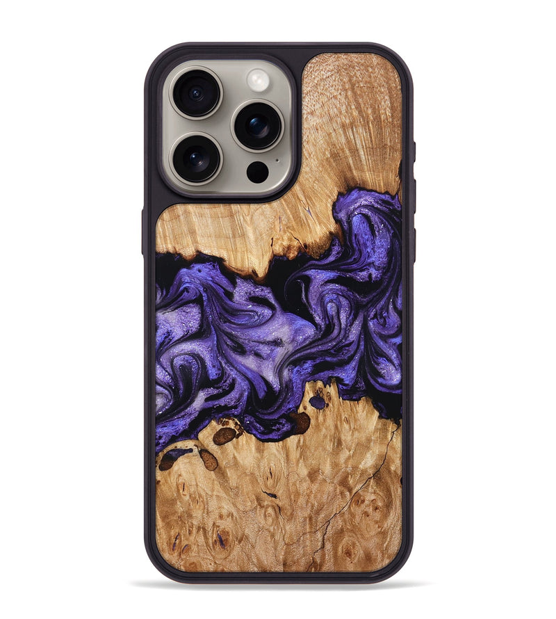 iPhone 15 Pro Max Wood Phone Case - Tori (Purple, 827138)