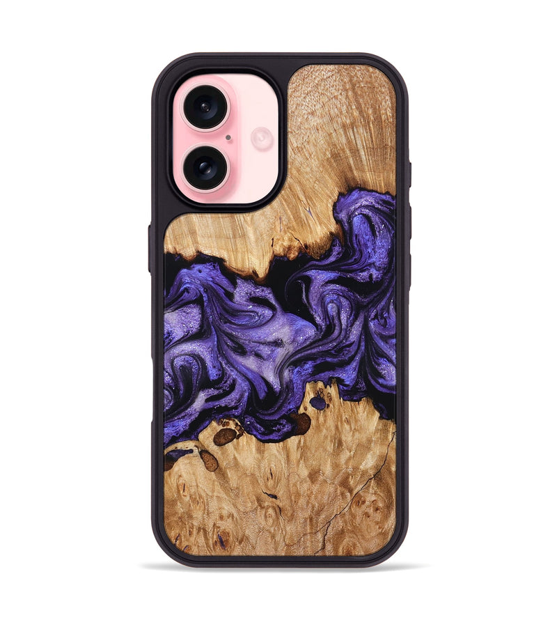iPhone 16 Wood Phone Case - Tori (Purple, 827138)
