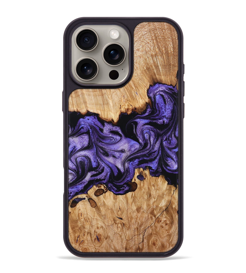 iPhone 16 Pro Max Wood Phone Case - Tori (Purple, 827138)