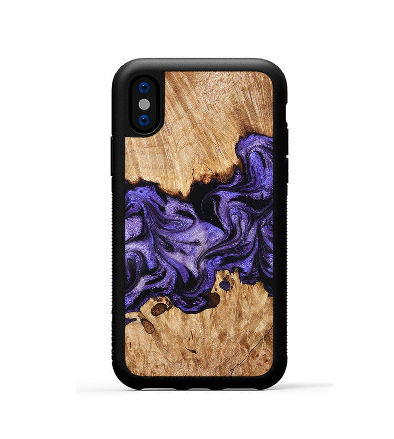 iPhone Xs Wood Phone Case - Tori (Purple, 827138)