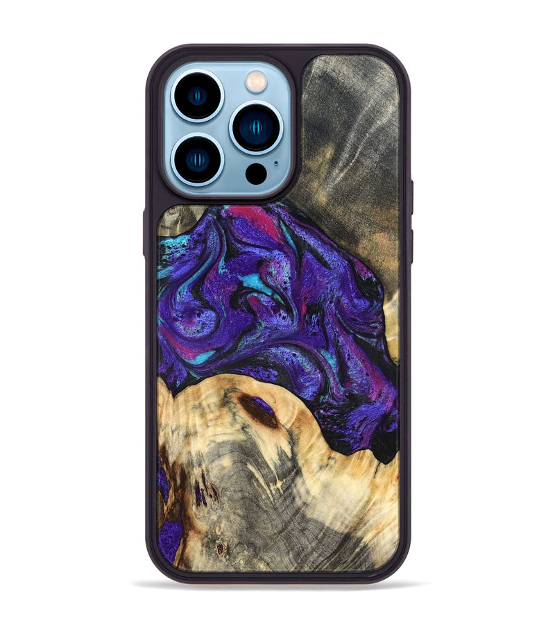iPhone 14 Pro Max Wood Phone Case - Camilo (Purple, 827139)