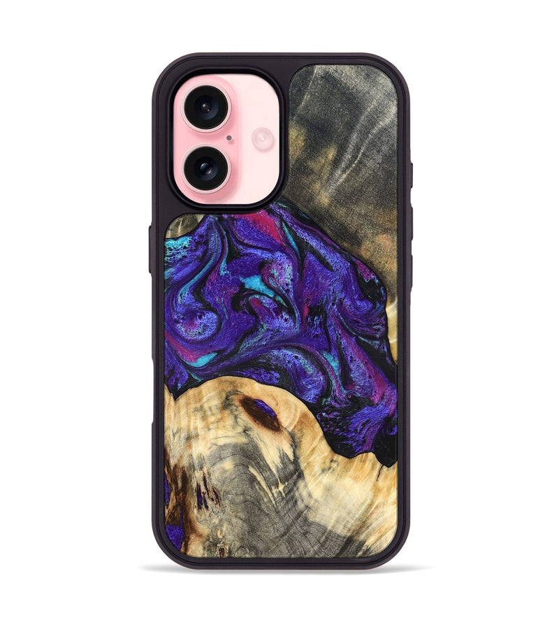 iPhone 16 Wood Phone Case - Camilo (Purple, 827139)