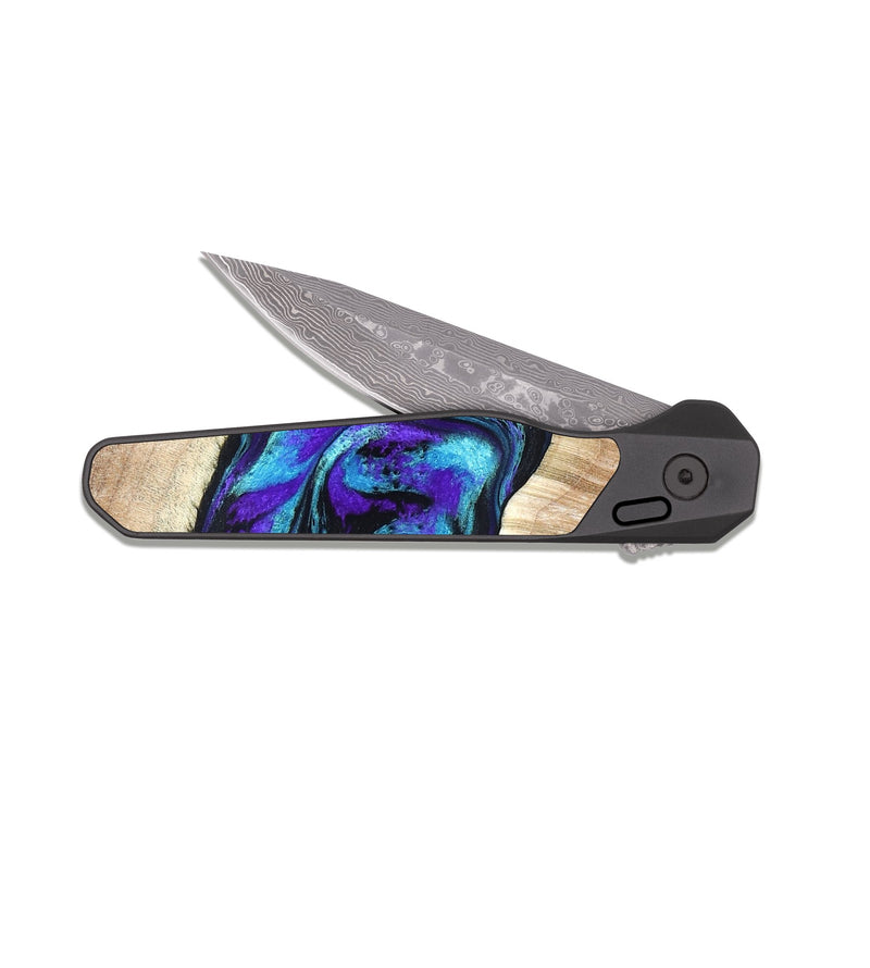 EDC Dark Damascus Wood Pocket Knife - Felipe (Purple, 827140)