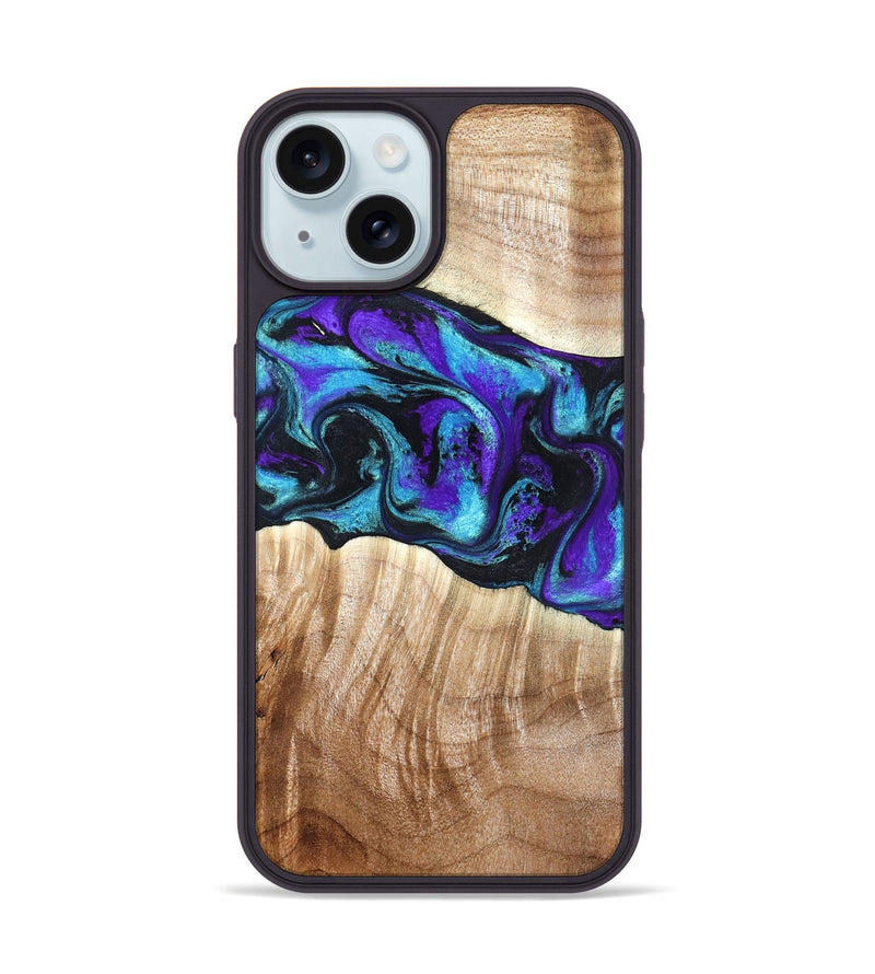 iPhone 15 Wood Phone Case - Felipe (Purple, 827140)