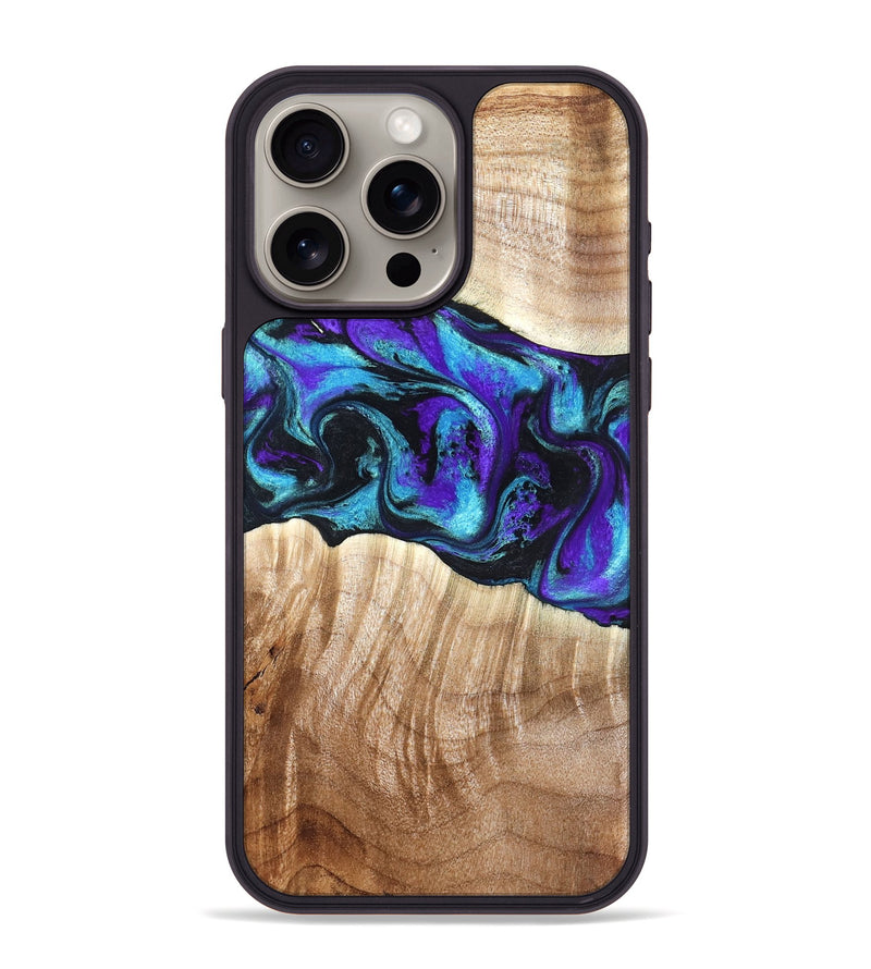 iPhone 15 Pro Max Wood Phone Case - Felipe (Purple, 827140)