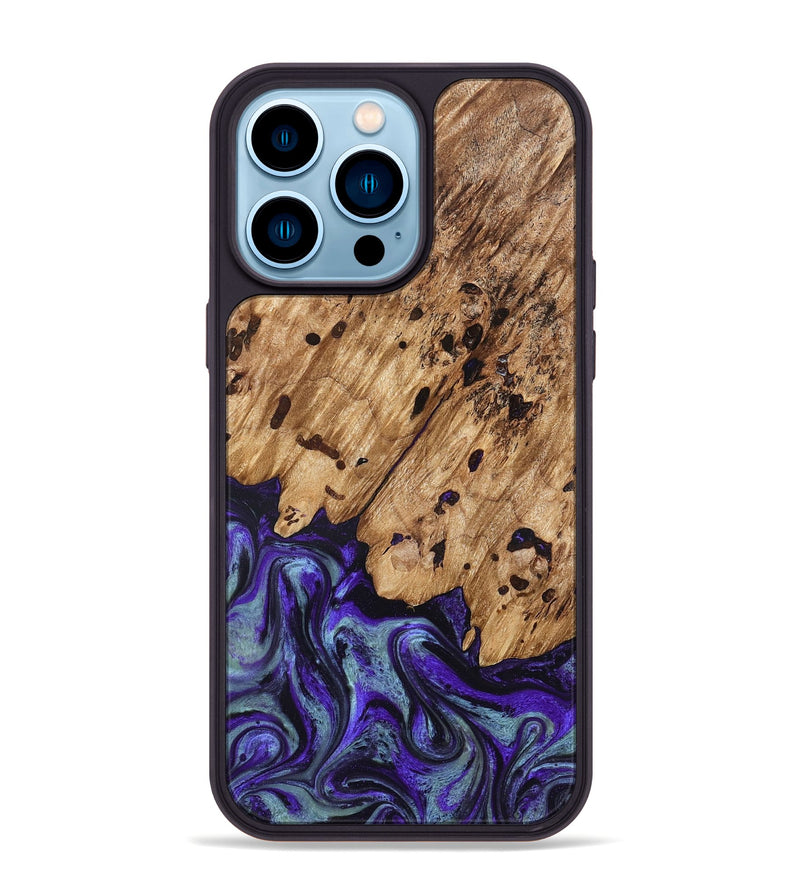 iPhone 14 Pro Max Wood Phone Case - Sheyla (Purple, 827143)