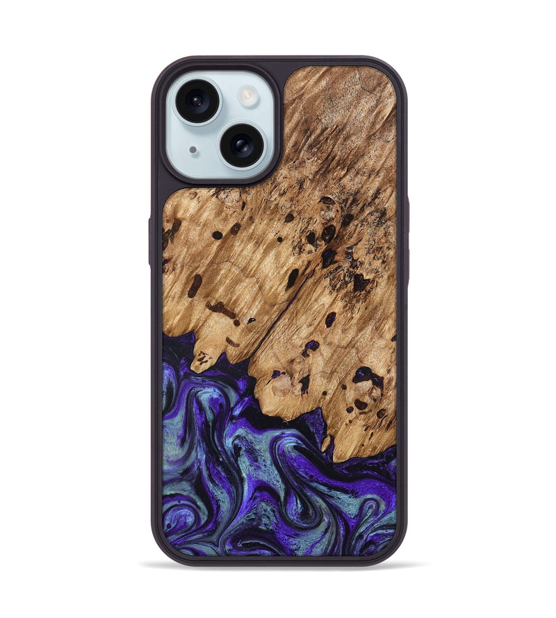 iPhone 15 Wood Phone Case - Sheyla (Purple, 827143)