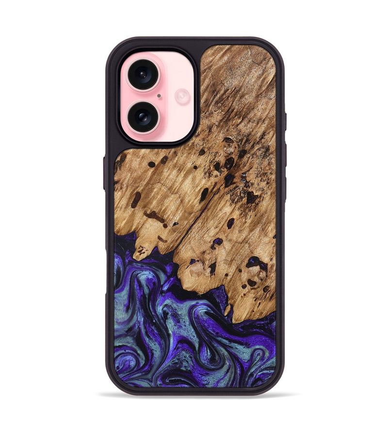 iPhone 16 Wood Phone Case - Sheyla (Purple, 827143)