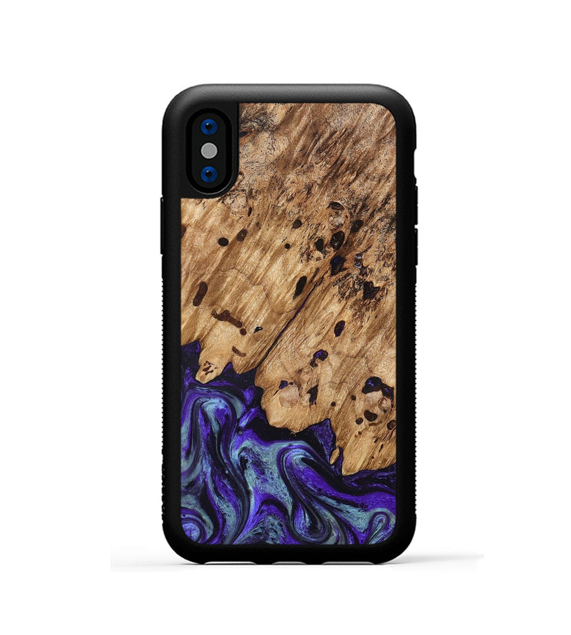 iPhone Xs Wood Phone Case - Sheyla (Purple, 827143)