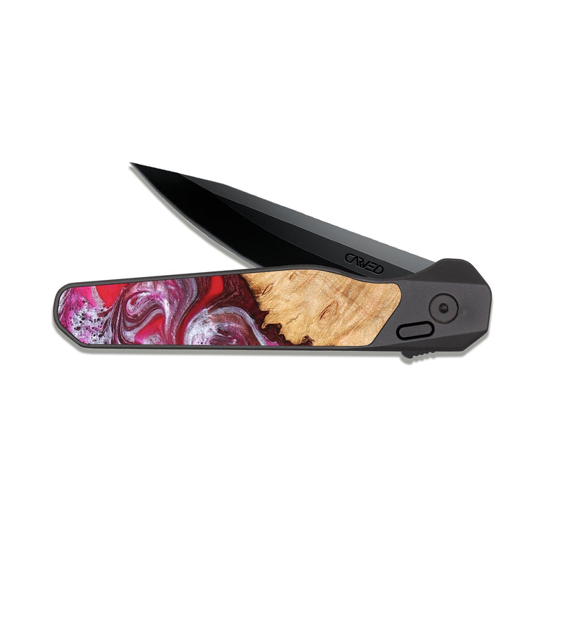 EDC Dark Slate Wood Pocket Knife - Arden (Red, 827146)