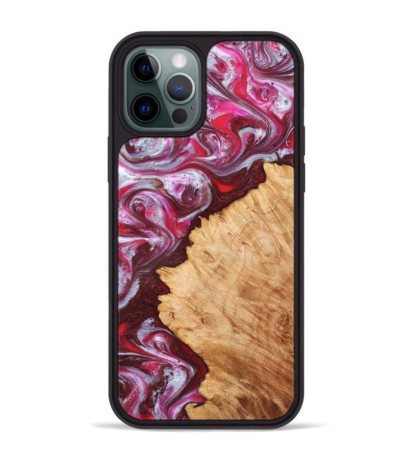 iPhone 12 Pro Max Wood Phone Case - Arden (Red, 827146)