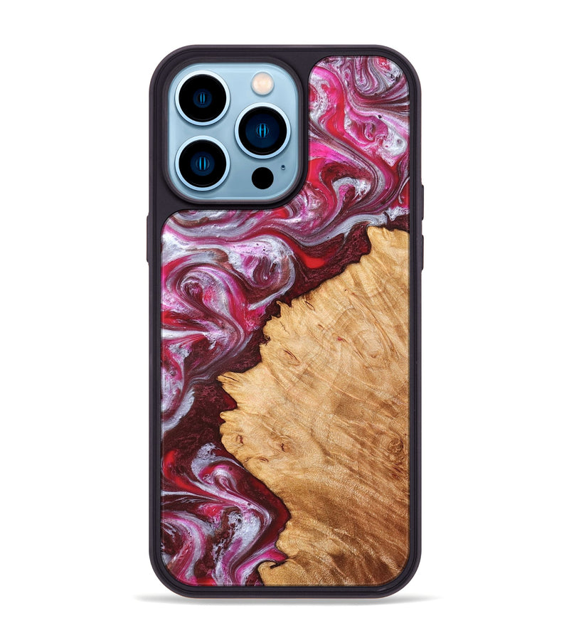 iPhone 14 Pro Max Wood Phone Case - Arden (Red, 827146)