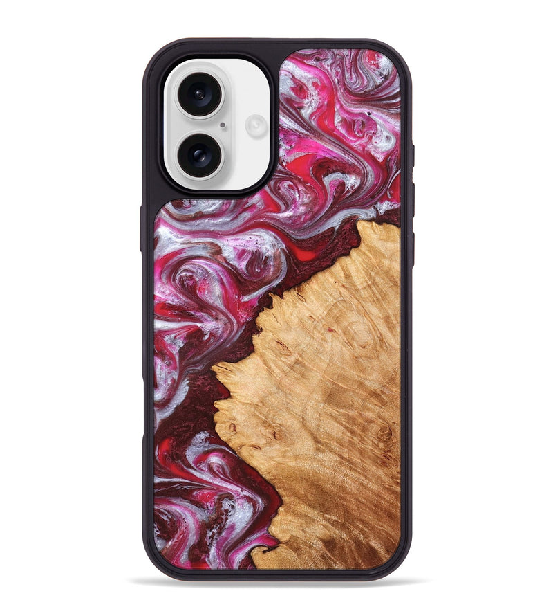 iPhone 16 Plus Wood Phone Case - Arden (Red, 827146)