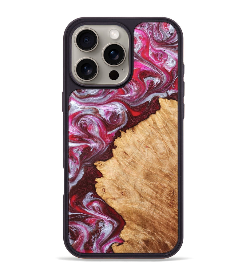 iPhone 16 Pro Max Wood Phone Case - Arden (Red, 827146)