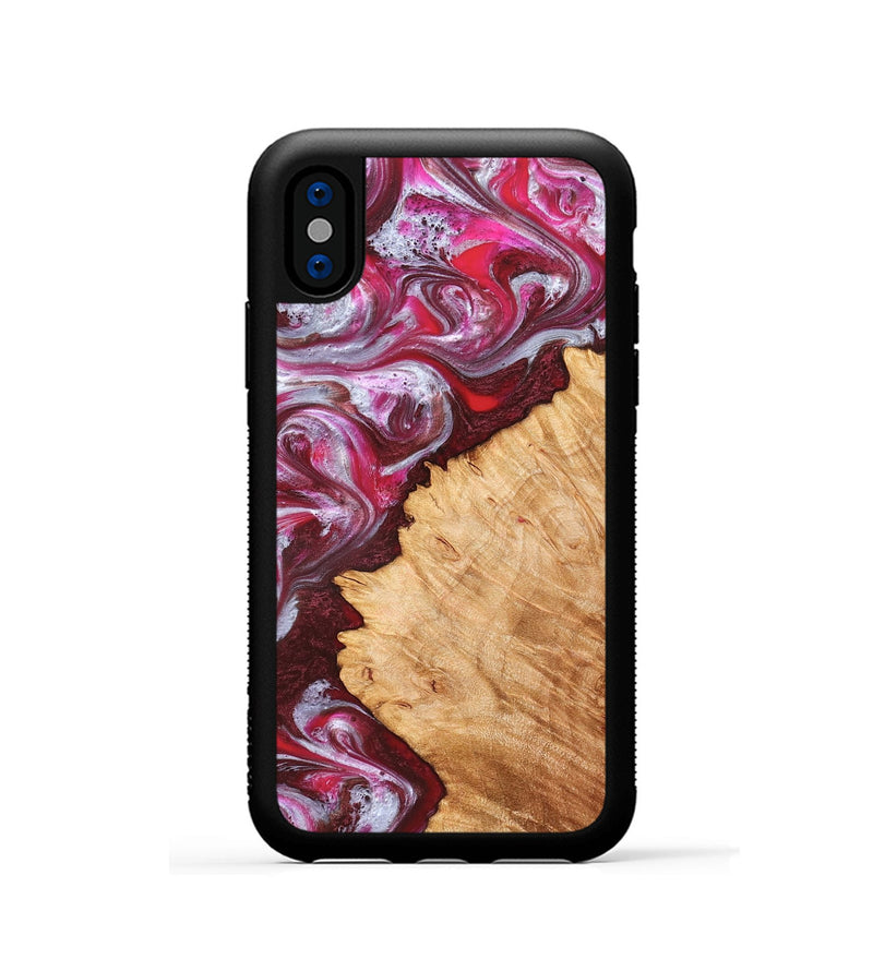 iPhone Xs Wood Phone Case - Arden (Red, 827146)