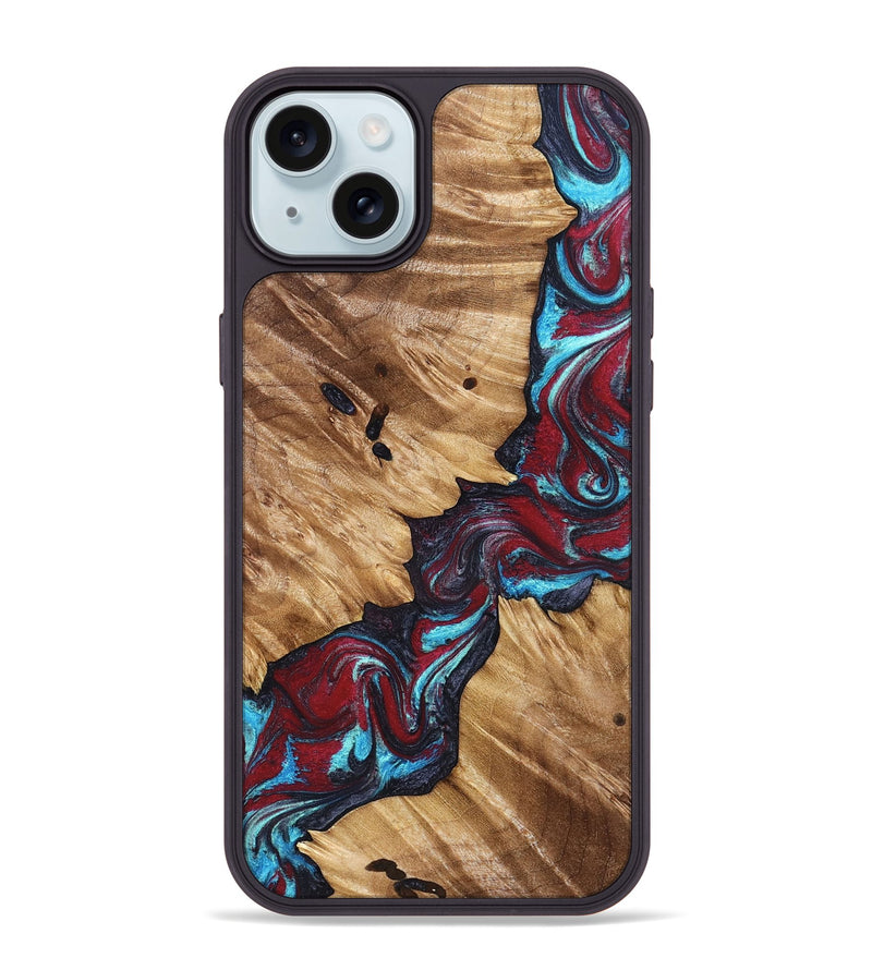 iPhone 15 Plus Wood Phone Case - Alannah (Red, 827148)