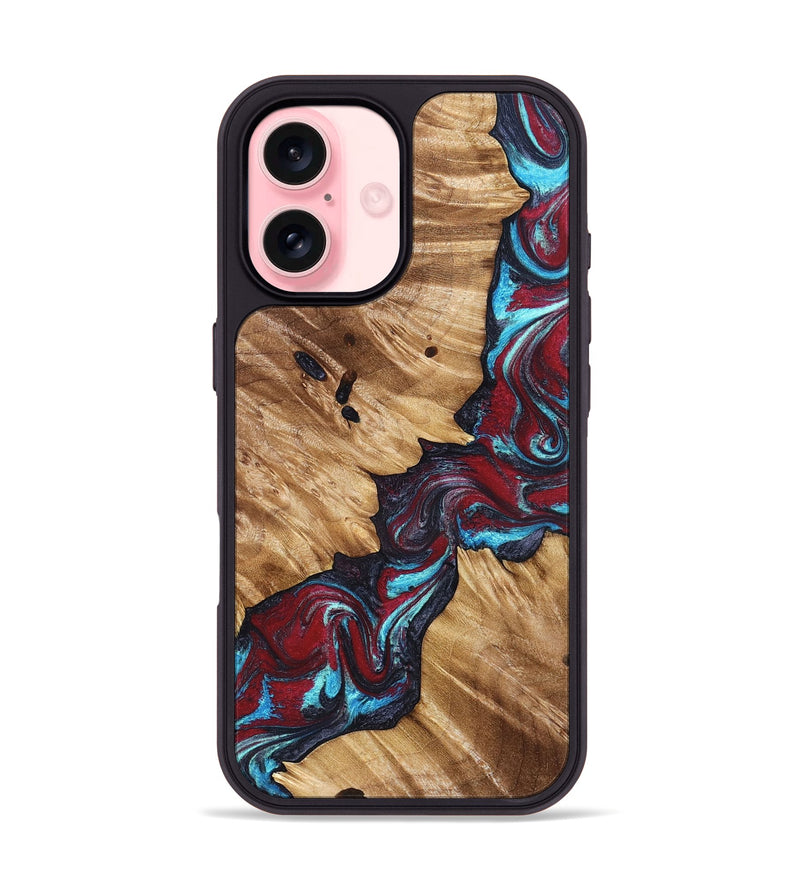 iPhone 16 Wood Phone Case - Alannah (Red, 827148)