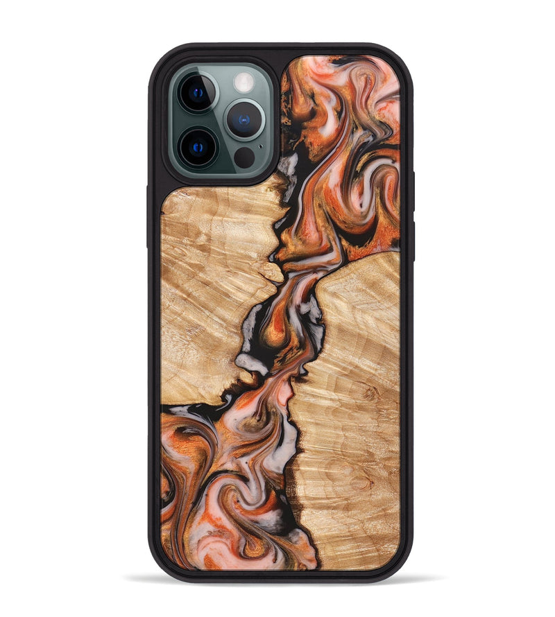 iPhone 12 Pro Max Wood Phone Case - Artis (Red, 827149)