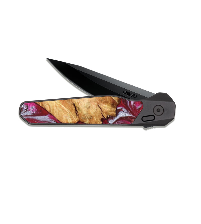 EDC Dark Slate Wood Pocket Knife - Diann (Red, 827150)