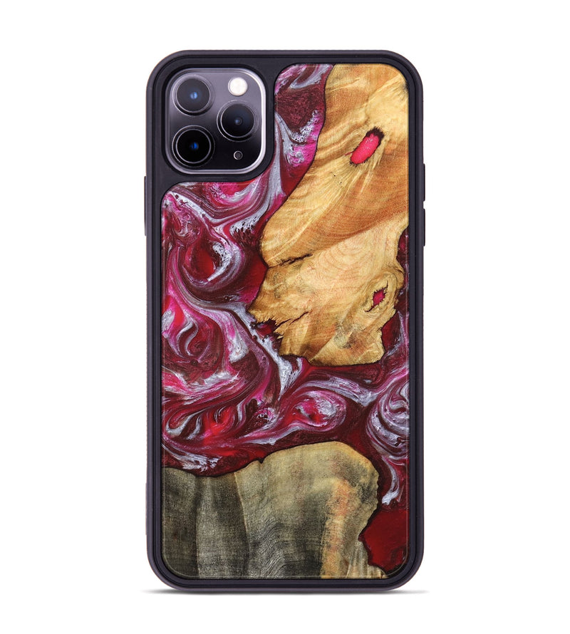 iPhone 11 Pro Max Wood Phone Case - Diann (Red, 827150)