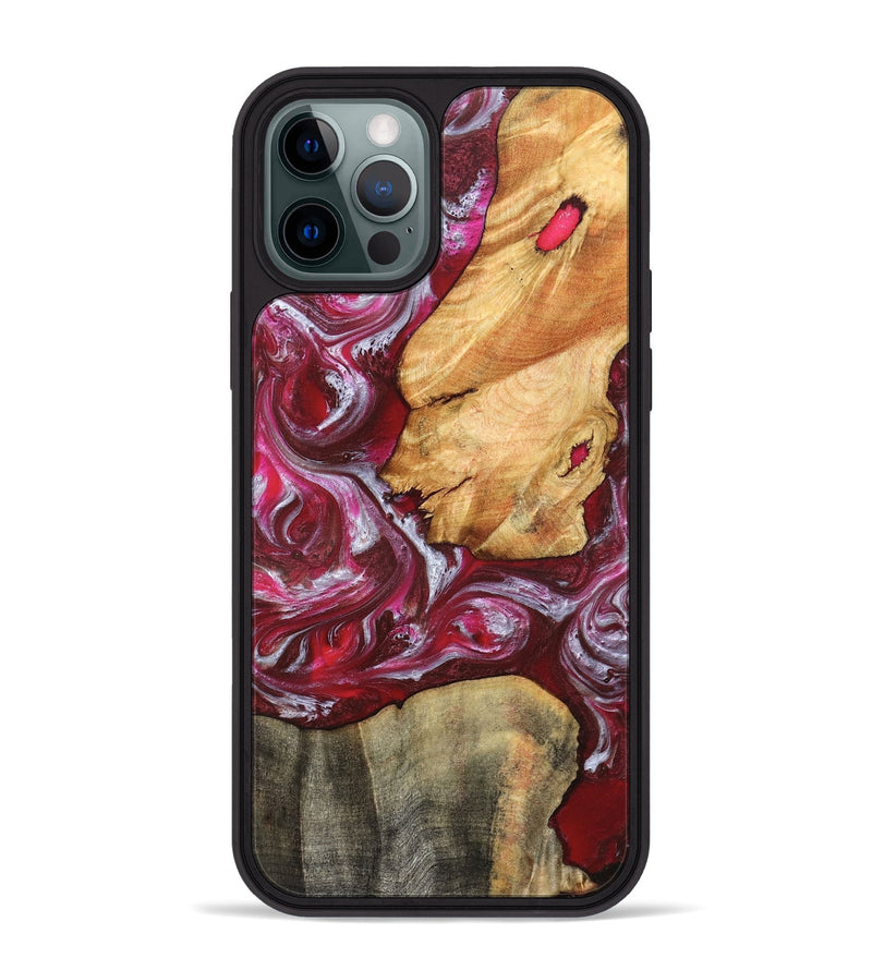 iPhone 12 Pro Max Wood Phone Case - Diann (Red, 827150)