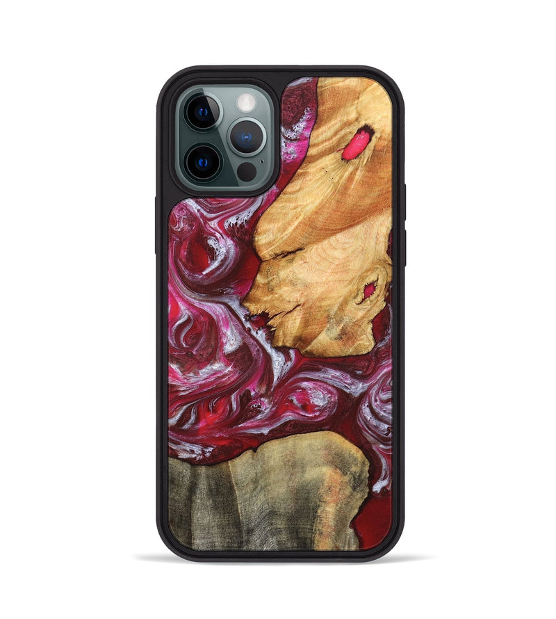 iPhone 12 Pro Wood Phone Case - Diann (Red, 827150)