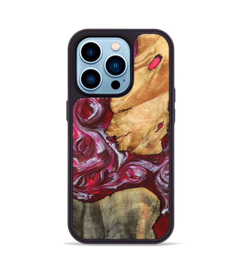 iPhone 14 Pro Wood Phone Case - Diann (Red, 827150)