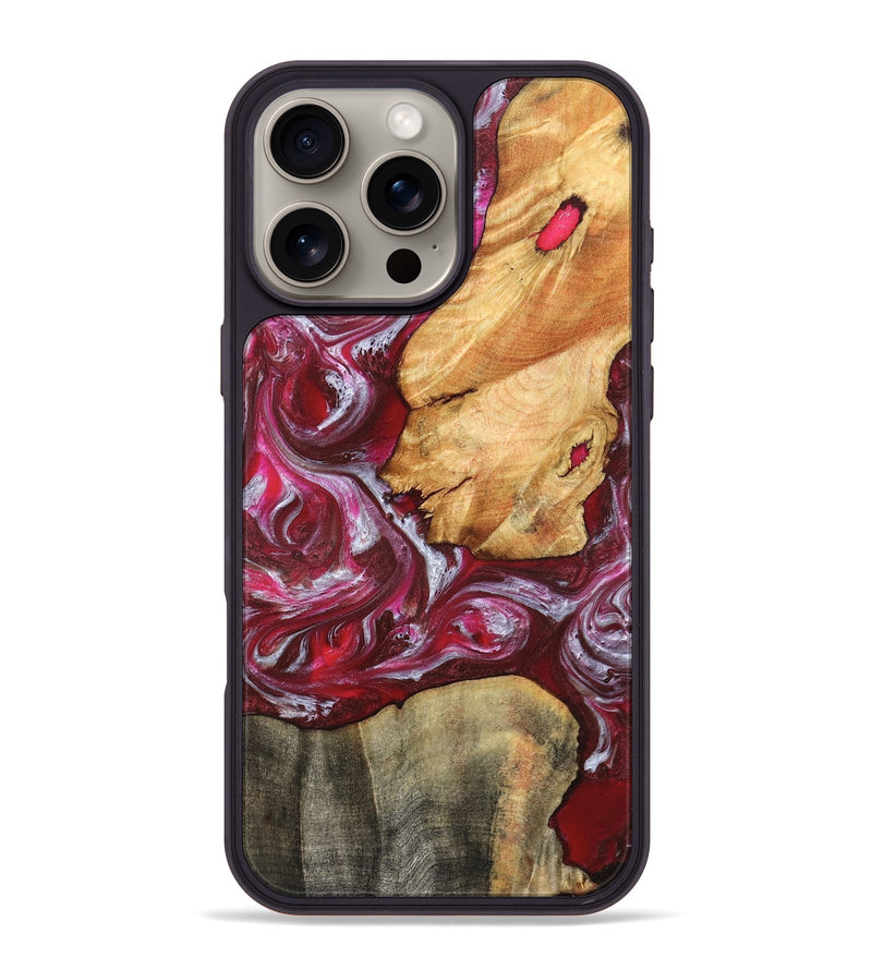 iPhone 16 Pro Max Wood Phone Case - Diann (Red, 827150)