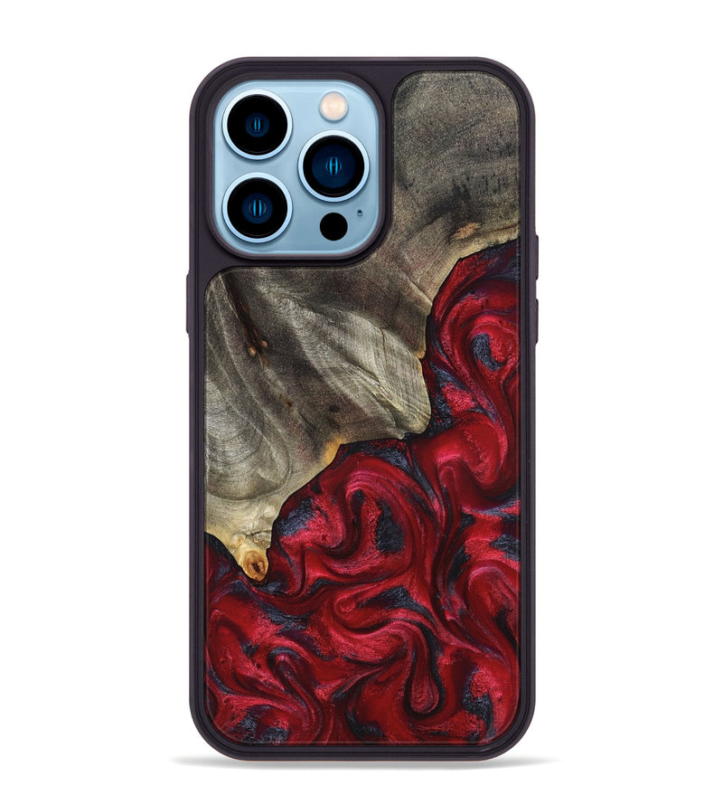 iPhone 14 Pro Max Wood Phone Case - Jeramie (Red, 827151)