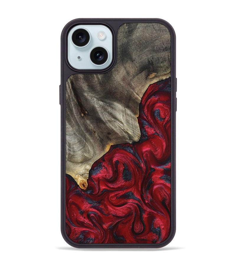 iPhone 15 Plus Wood Phone Case - Jeramie (Red, 827151)