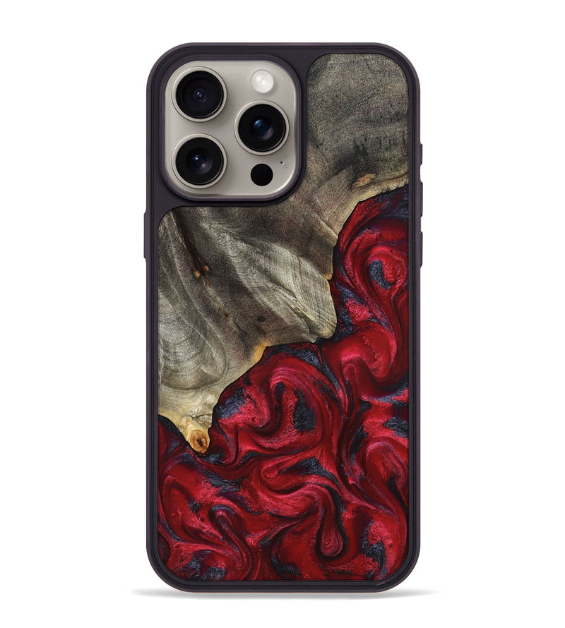 iPhone 15 Pro Max Wood Phone Case - Jeramie (Red, 827151)