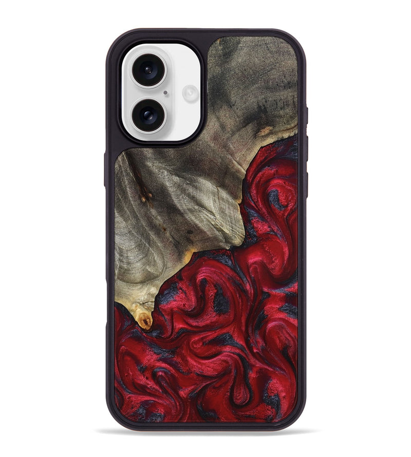 iPhone 16 Plus Wood Phone Case - Jeramie (Red, 827151)