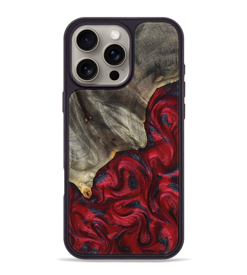 iPhone 16 Pro Max Wood Phone Case - Jeramie (Red, 827151)
