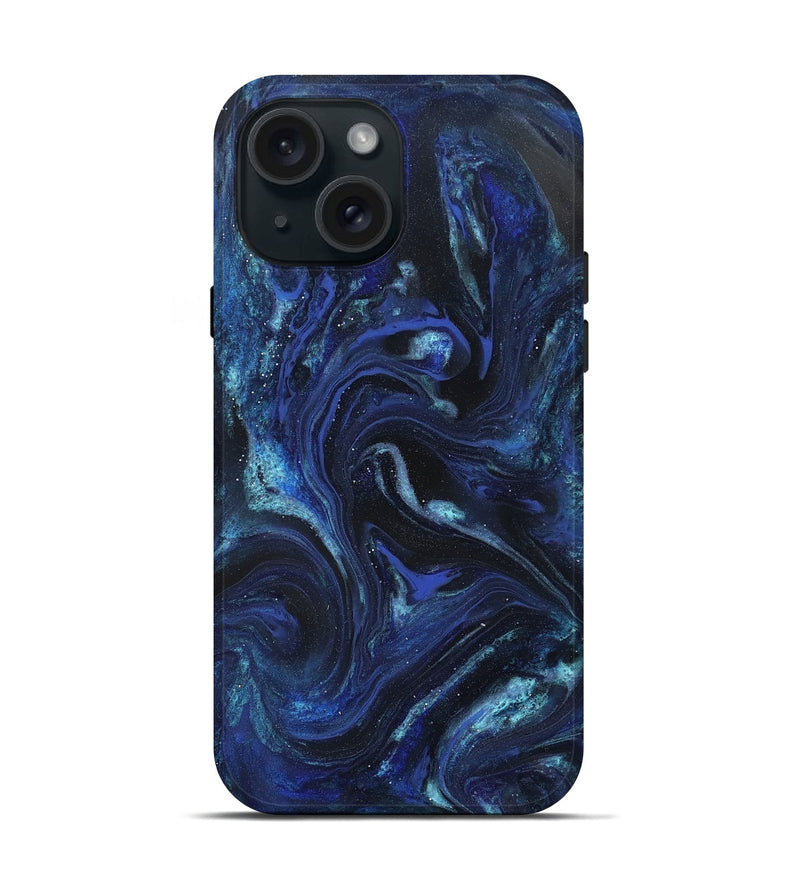 iPhone 15 ResinArt Live Edge Phone Case - Daisha (Blue, 827155)